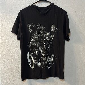 Marvel Heroes Black Graphic Tee